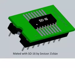 16 pin SO to DIP adapter for electronic components. PA-SOD3SM18-16