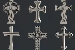 3d STL models for CNC set 5 cross 3D model