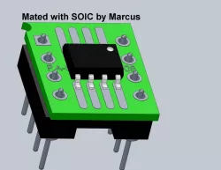 8 pin SO to DIP adapter for electronic components. PA-SOD3TH18-08