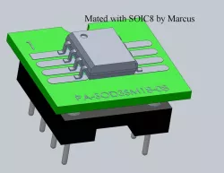 8 Pin SOIC to DIP adapter for electronic components, PA-SOD3SM18-08