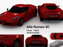 Alpha Romeo 4C sports car Low-poly  3D model
