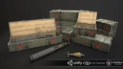 Ammo Box Set Low-poly  3D model