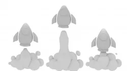 animated rocket Low-poly  3D model
