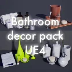 Bathroom decor pack Low-poly  3D model