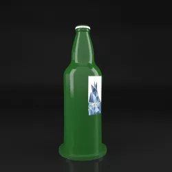 Beer bottle shaped infokiosk 3D model