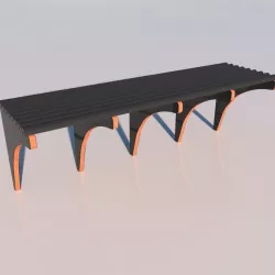 Bench 03 Low-poly  3D model