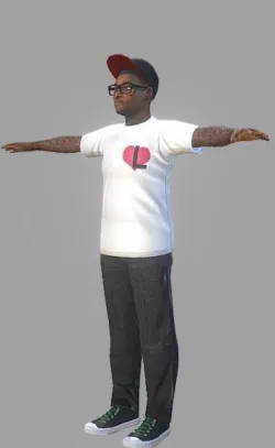 Black Urban Guy  Low-poly  3D model