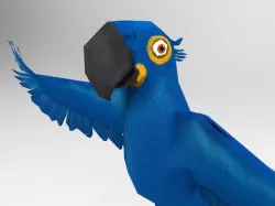 Blue Bird Parrot  Low-poly  3D model