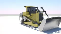 Bulldozer  Rigged Model 3D model