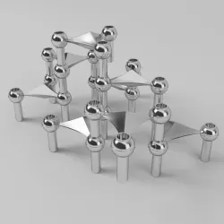 candle holder BMF Quist Nagel chrome 60s 3D model