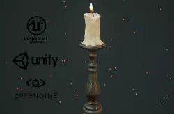 CANDLE MEDIEVAL  Low-poly  3D model