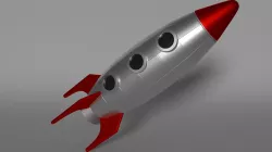 Cartoon rocket 3D model