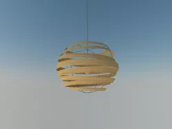 Ceiling Light wood 3D model