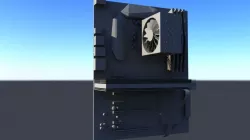 Computer Mother Board with Hardware Accessories 3D model