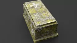Concrete Moss Grave Weather Hardened Nameless Symbols Old Low-poly  3D model