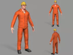 Construction Worker Low-poly  3D model
