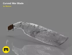 Curved War blade Low-poly  3D model