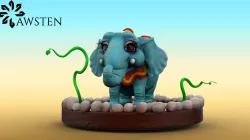 cute elephant 3D model