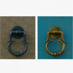 Door Handle 6 - Brass and Iron Materials 3D model