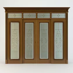 Doors with stained glass 1 Low-poly  3D model