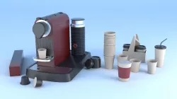 espresso machine coffee capsule caps 3D model