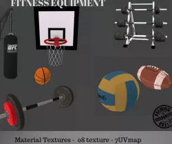 Fitness equipment Low-poly  3D model