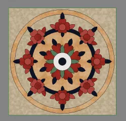 Floral design stone floor