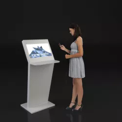 Gray infokiosk with screen 3D model