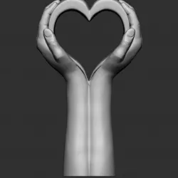 heart hand statue 3D model