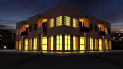 High Quality Corner Building with Shop 3D model