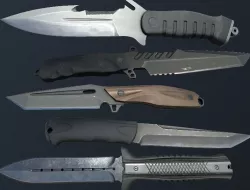 HQ PBR Combat knives pack Low-poly  3D model