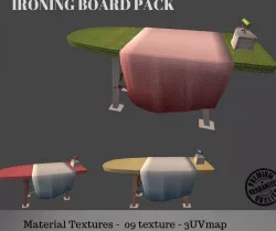 Ironing Board pack kit Low-poly  3D model
