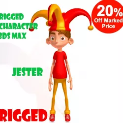Jester Cartoon Rigged 3D model