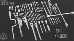 Kitbash Vault Tools Wrenches Low-poly  3D model