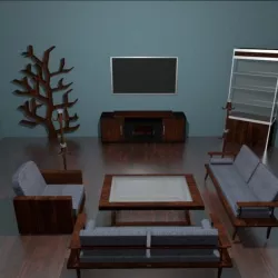 Living Room Package Low-poly  3D model