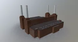 London Battersea Station Low-poly  3D model