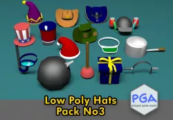 Low Poly Hats 3 Low-poly  3D model