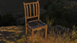 Low polygon game ready wooden chair asset Low-poly  3D model