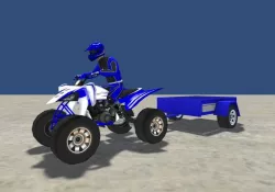 LowPolyQuadBikeWithTrailerandRider 1 Low-poly  3D model