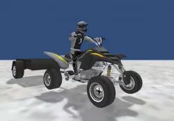 LowPolyQuadBikeWithTrailerandRider-3 Low-poly  3D model