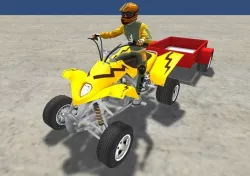 LowPolyQuadBikeWithTrailerandRider-4 Low-poly  3D model