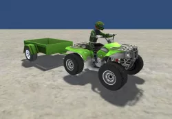 LowPolyQuadBikeWithTrailerandRider-6 Low-poly  3D model
