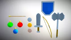 LP Rpg Fantasy Weapons and Items Pack Low-poly  3D model