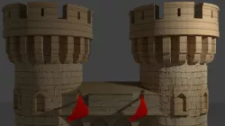 Medieval Gate Low-poly  3D model