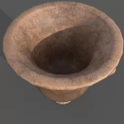 Medieval Terracotta big Pot with handle Low-poly  3D model