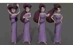 Meg Megara Disney lowpoly rigged Low-poly  3D model