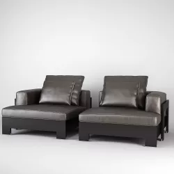  Minotti Alison Black Chaise Lounge 3D model