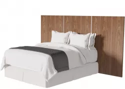 Modern Hotel Double bed with headboard 3D Model 3D model