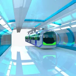 Monorail train with station 3D model