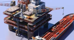 Oil Rig And Tanker 3D model